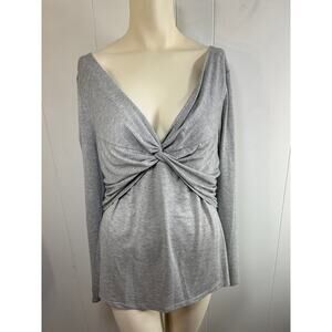 Donna Karan Empire twist top in silver. New without tag size XL.
